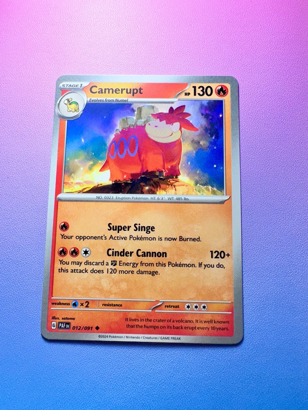 camerupt - 012/091 (uncommon) — pokémon: paldean fates